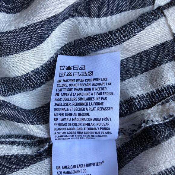 American Eagle Outfitters Tie Front Stripe Crop Top Women's Large - Picture 12 of 14